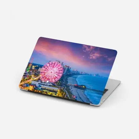 Laptop-Aufkleber Myrtle Beach sonnenuntergang skyline mit riesenrad – Pixers®