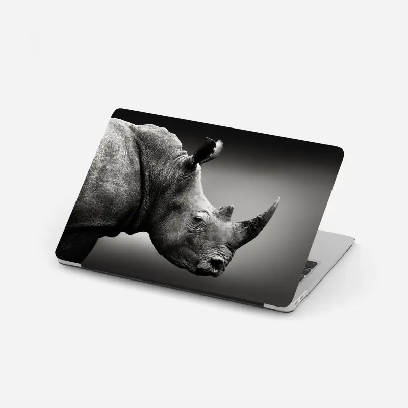 Laptop-Aufkleber majestätisches nashornporträt