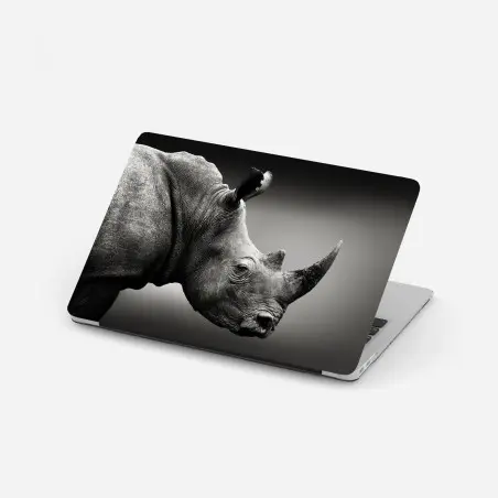Laptop-Aufkleber majestätisches nashornporträt – Pixers®