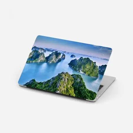 Laptop-Aufkleber Halong-Bucht panorama der kalksteininseln – Pixers®