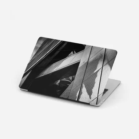 Laptop-Aufkleber geometrische moderne fassade in schwarzweiß – Pixers®