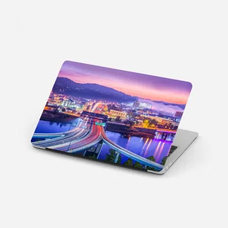 Laptop-Aufkleber Charleston skyline bei dämmerung – Pixers®