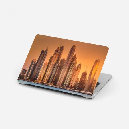 Laptop-Aufkleber Dubai skyline im goldenen licht – Pixers®