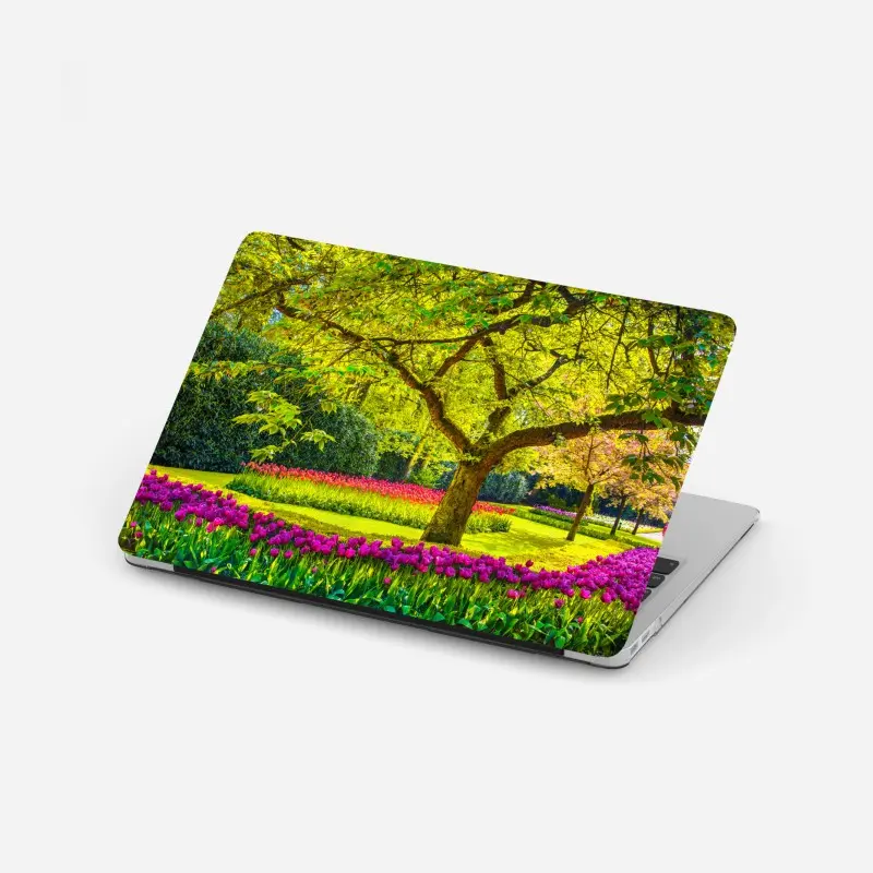 Laptop-Aufkleber bunter tulpengarten in Keukenhof
