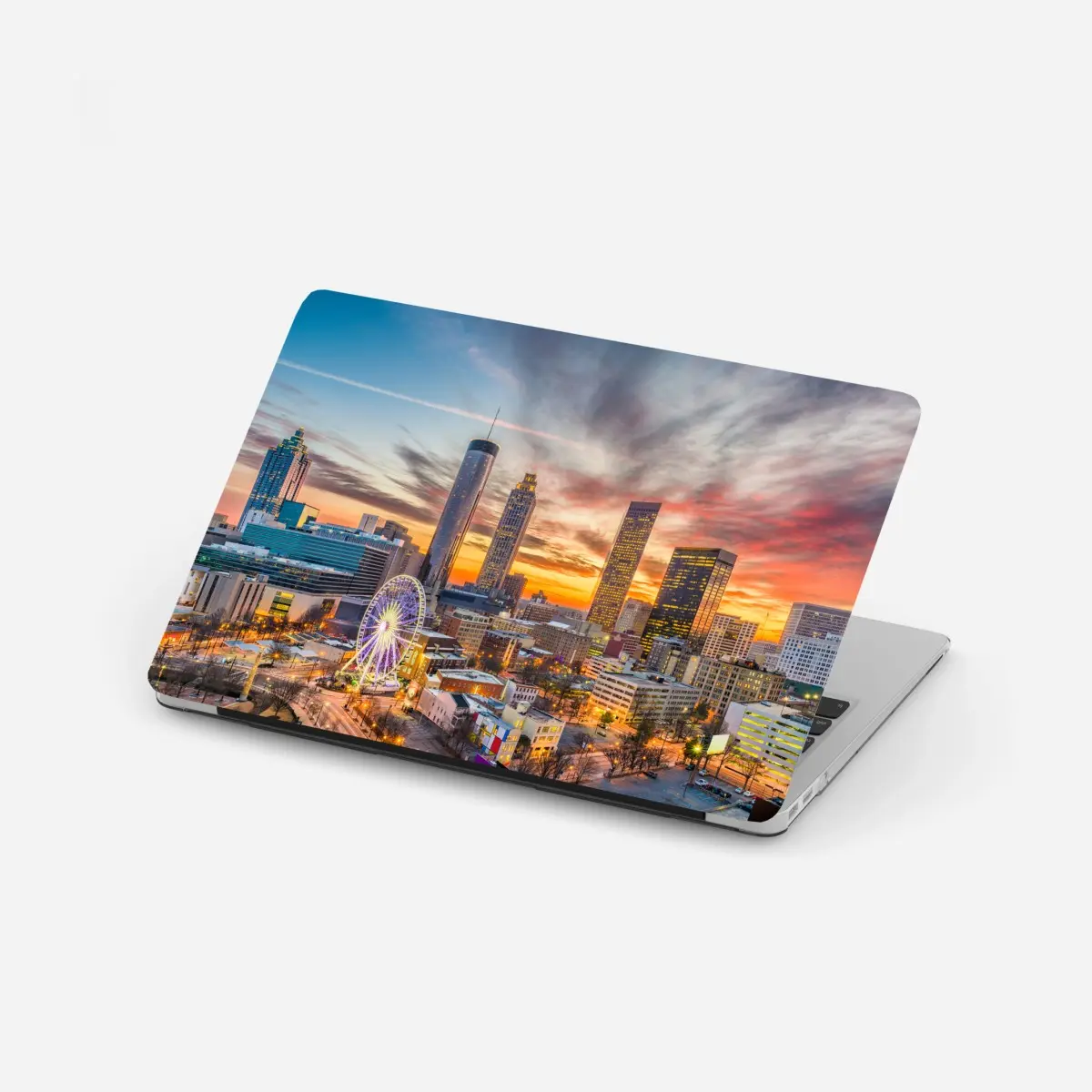 Laptop-Aufkleber Atlanta skyline bei sonnenuntergang – Pixers®