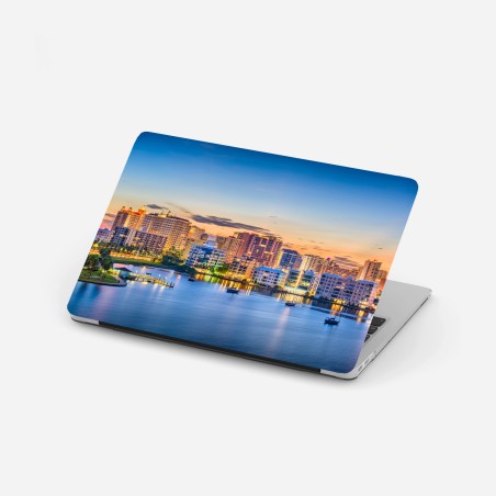 Laptop-Aufkleber Sarasota bei dämmerung über der bucht – Pixers®