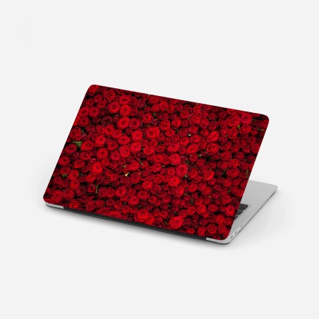 Laptop-Aufkleber endlose wand aus roten rosen – Pixers®
