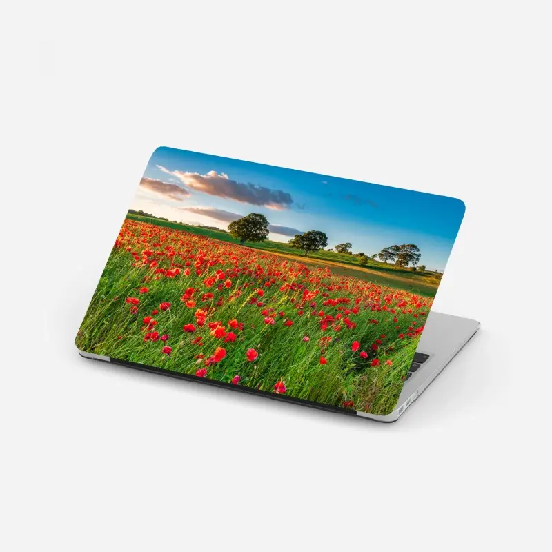 Laptop-Aufkleber rotes mohnfeld bei Corbridge