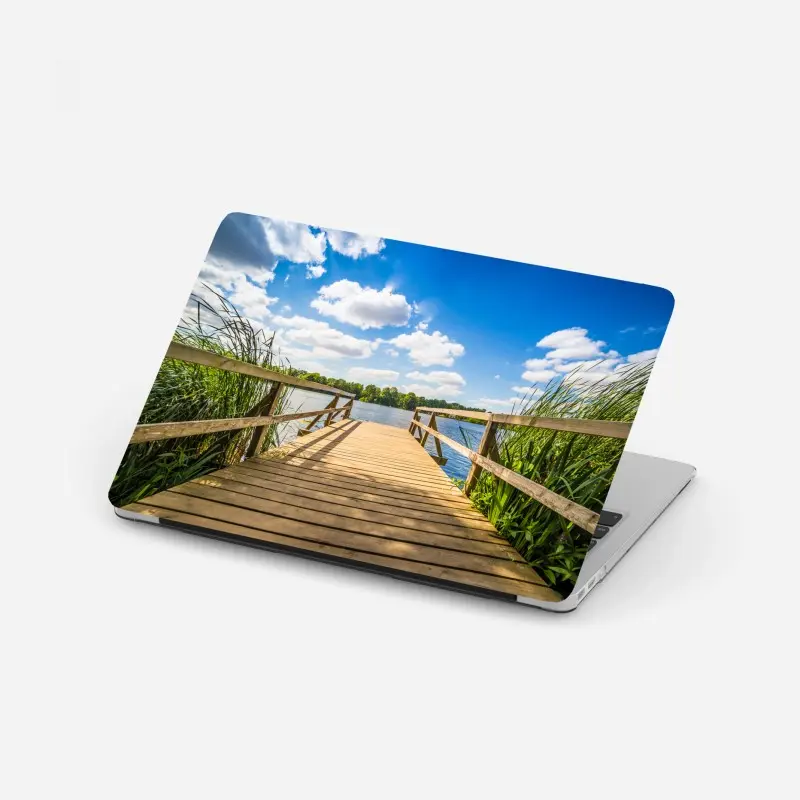 Laptop-Aufkleber sonniger steg am see