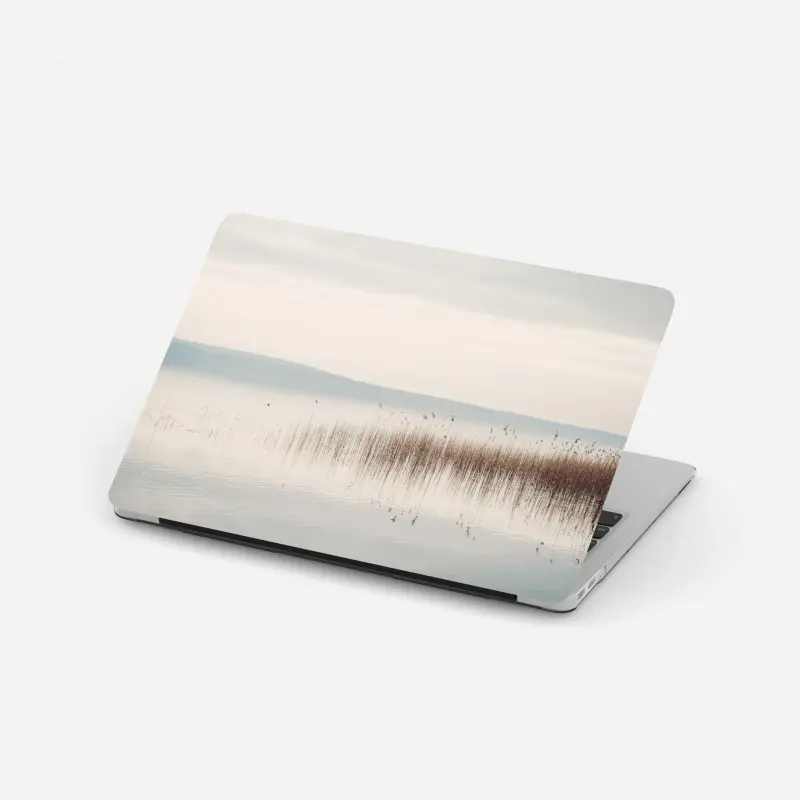 Laptop-Aufkleber ruhige schilfzone am see