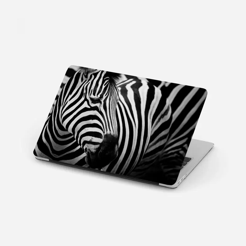 Laptop-Aufkleber zebra in monochromen streifen