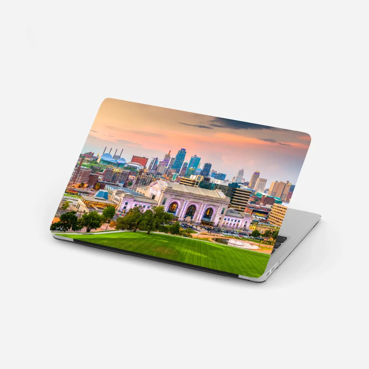 Laptop-Aufkleber Kansas City skyline bei dämmerung – Pixers®