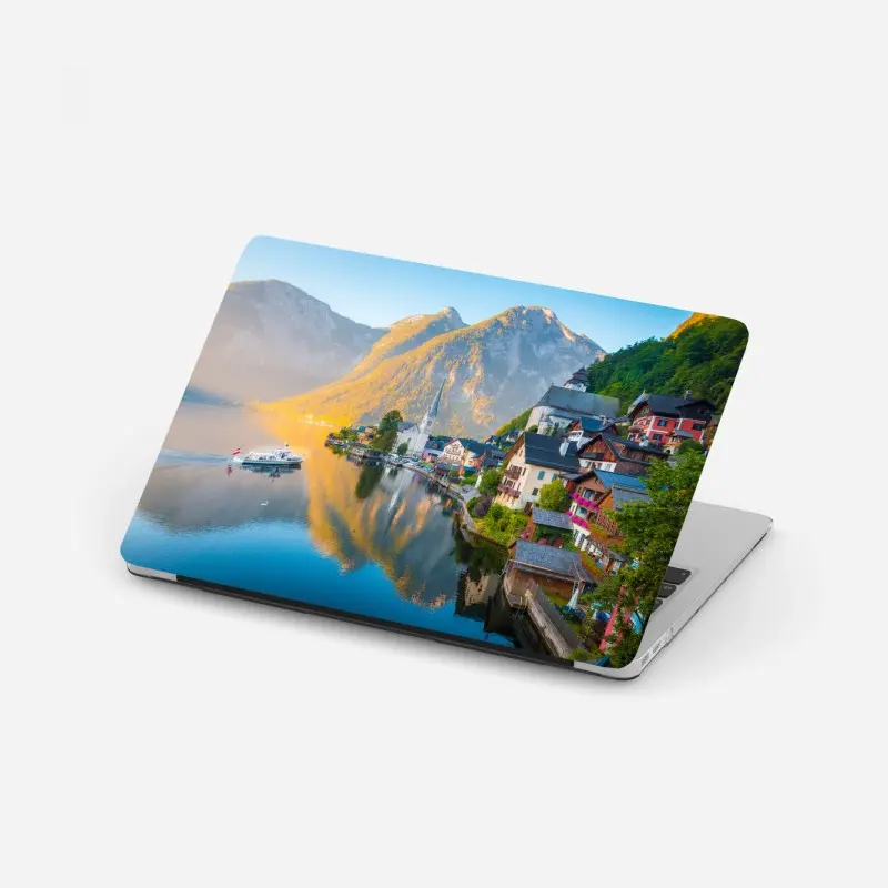 Laptop-Aufkleber morgendlicher lichtglanz über Hallstatt am see