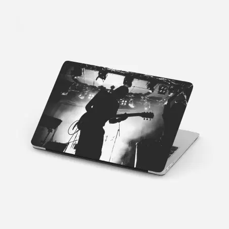 Laptop-Aufkleber gitaristensilhouette bei einem live-konzert – Pixers®