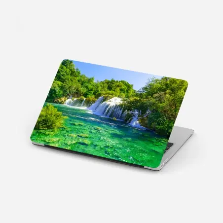 Laptop-Aufkleber smaragdgrüner wasserfall – Pixers®