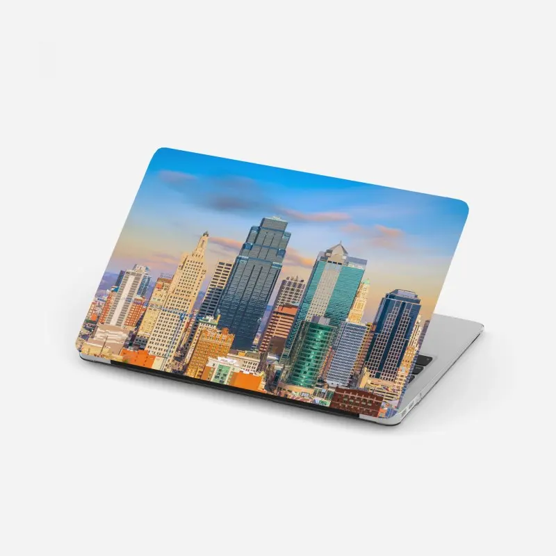 Laptop-Aufkleber Kansas City skyline bei sonnenuntergang