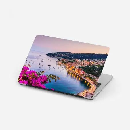 Laptop-Aufkleber sonnenuntergang über Villefranche-sur-Mer – Pixers®