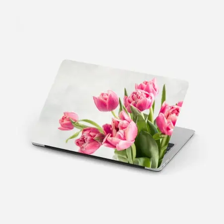Laptop-Aufkleber eleganter strauß rosa tulpen – Pixers®