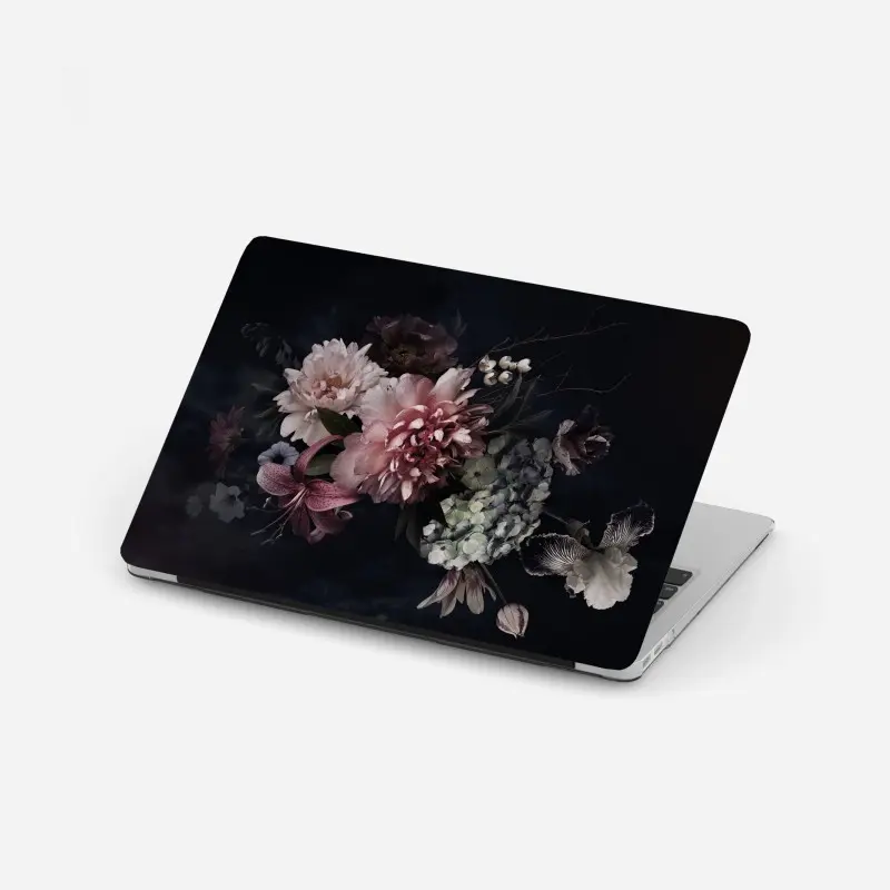 Laptop-Aufkleber düsterer pfingstrosen- und hortensienstrauß