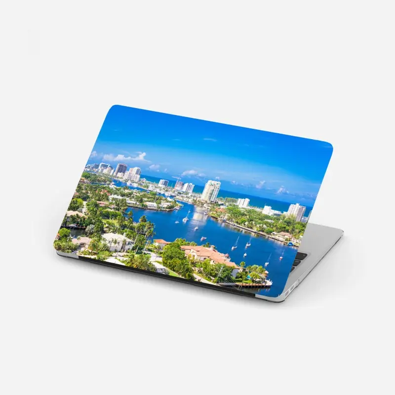 Laptop-Aufkleber Fort Lauderdale stadtskyline am meer
