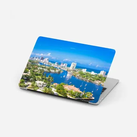 Laptop-Aufkleber Fort Lauderdale stadtskyline am meer – Pixers®