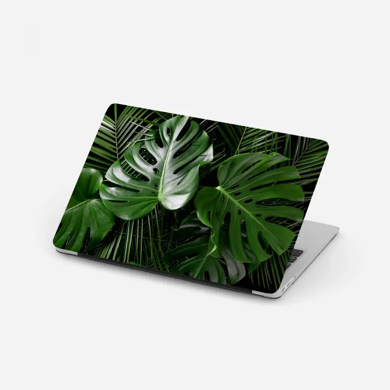 Laptop-Aufkleber üppige monstera-blätter