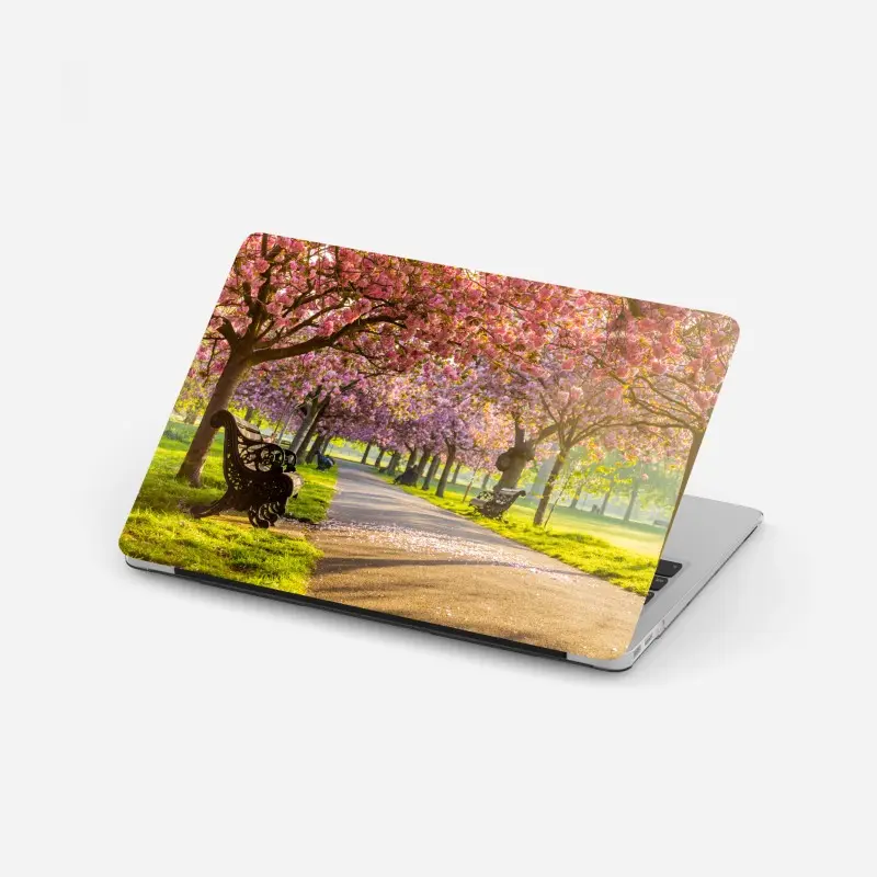 Laptop-Aufkleber kirschblütenallee im frühling