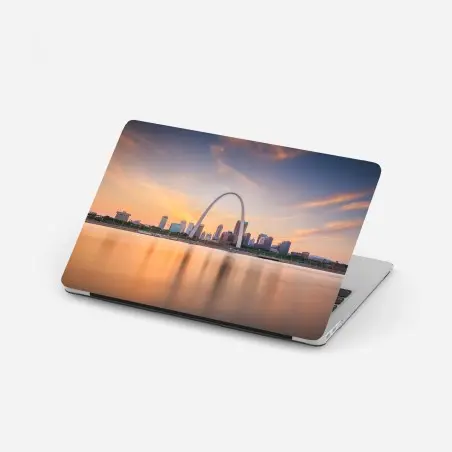 Laptop-Aufkleber St. Louis skyline bei dämmerung – Pixers®