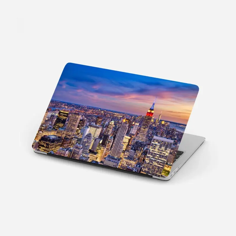 Laptop-Aufkleber New York skyline bei dämmerung