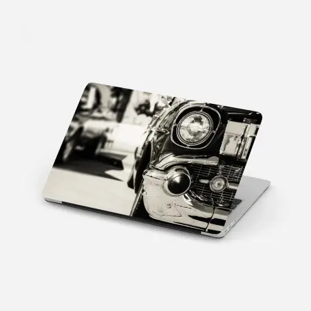 Laptop-Aufkleber vintage chrom klassisches auto nahaufnahme – Pixers®
