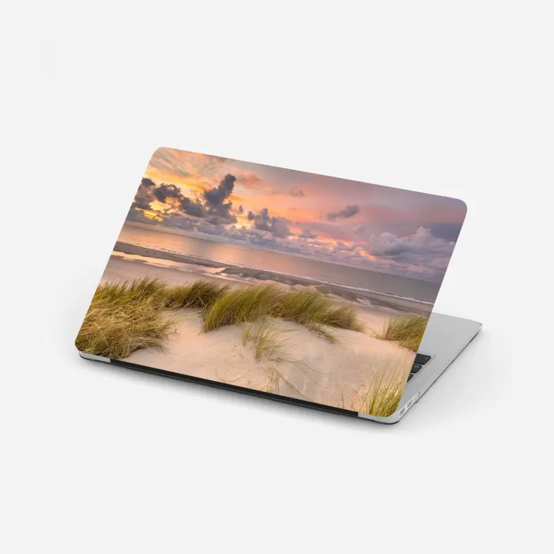 Laptop-Aufkleber sonnenuntergang über dünen in Zeeland