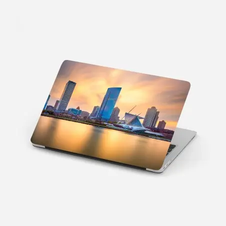 Laptop-Aufkleber Milwaukee skyline bei dämmerung – Pixers®