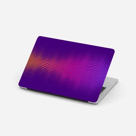 Laptop-Aufkleber leuchtendes verlauf-wellenmuster – Pixers®