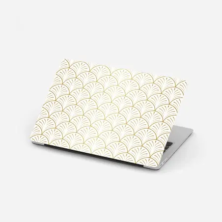 Laptop-Aufkleber goldenes art deco fächermuster – Pixers®