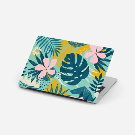 Laptop-Aufkleber tropische blätter und blüten – Pixers®