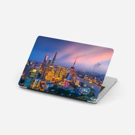 Laptop-Aufkleber Shanghai nächtliche skyline – Pixers®