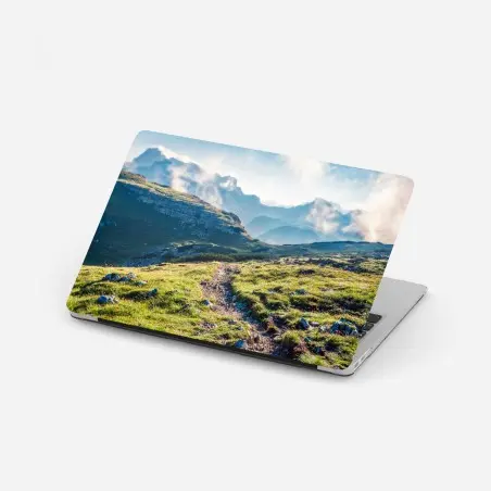 Laptop-Aufkleber nebliger morgen auf Monte Piana, Dolomiten – Pixers®