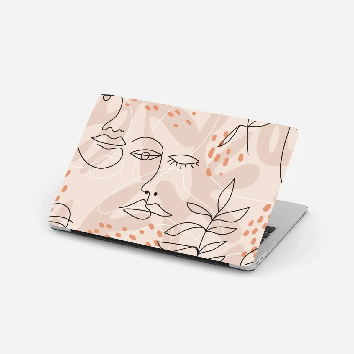 Laptop-Aufkleber pastell linienzeichnungen gesichter – Pixers®