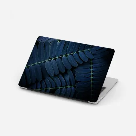 Laptop-Aufkleber tiefblaues blattmuster – Pixers®