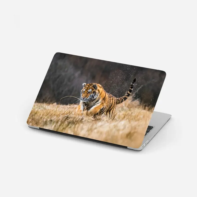 Laptop-Aufkleber sibirischer tiger in bewegung