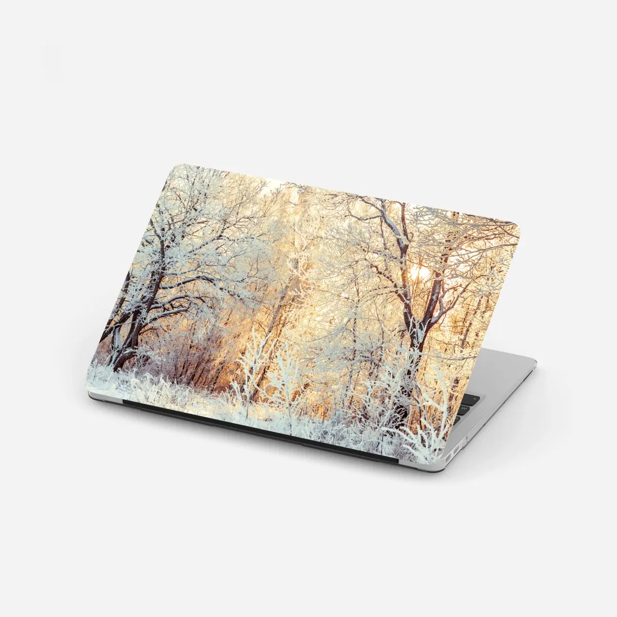 Laptop-Aufkleber wintersonne im verschneiten wald – Pixers®