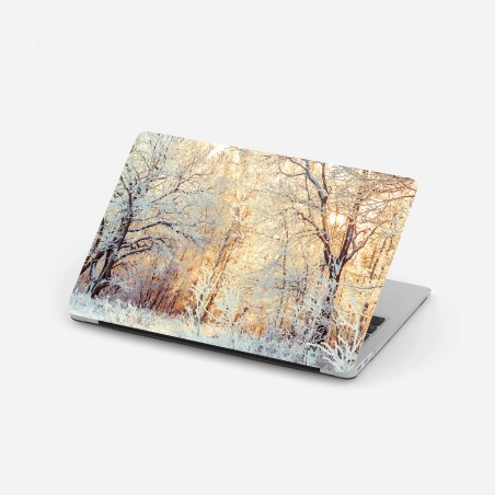 Laptop-Aufkleber wintersonne im verschneiten wald – Pixers®