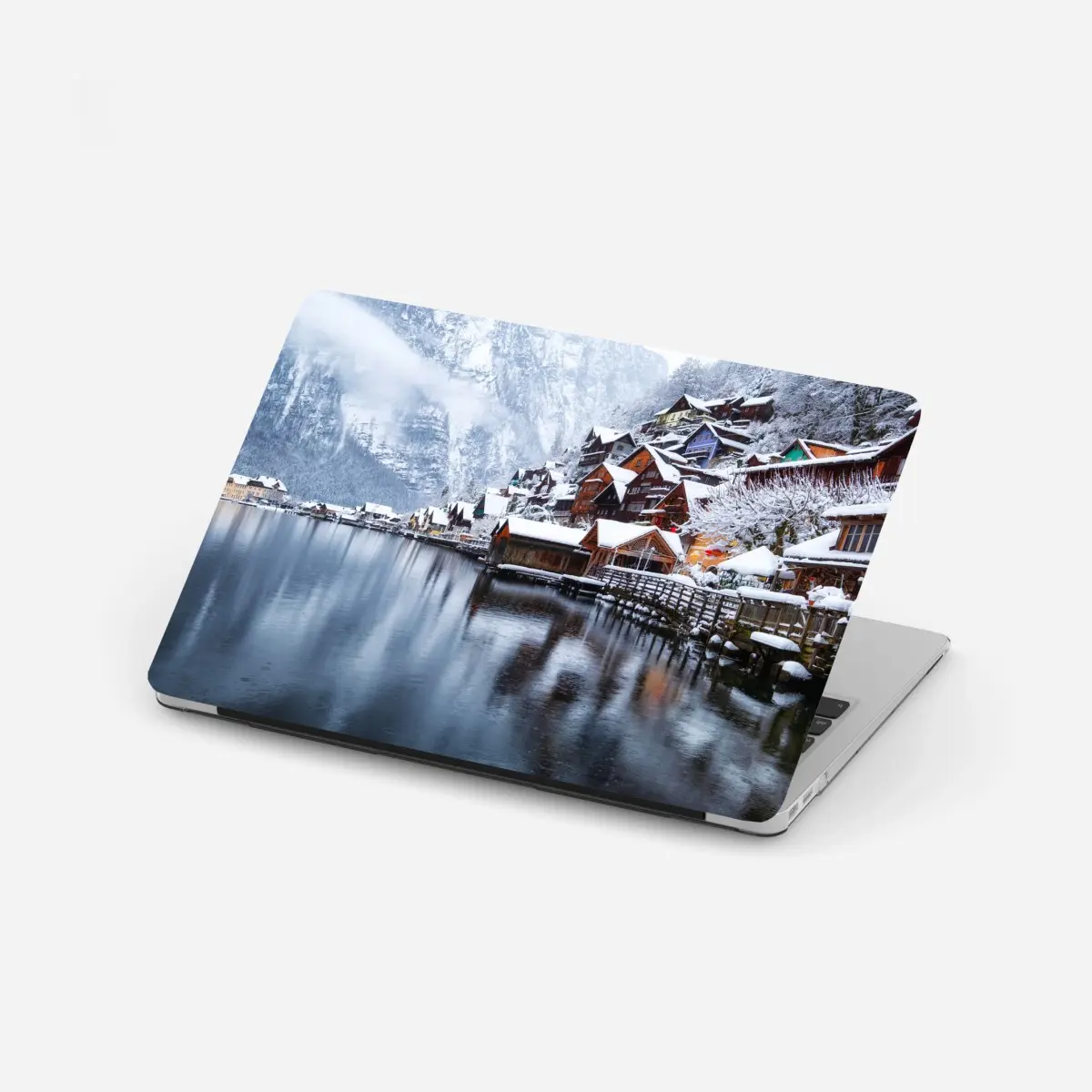 Laptop-Aufkleber verschneites Hallstatt am see – Pixers®
