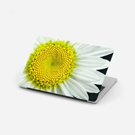Laptop-Aufkleber makro gänseblümchen spiralmuster – Pixers®