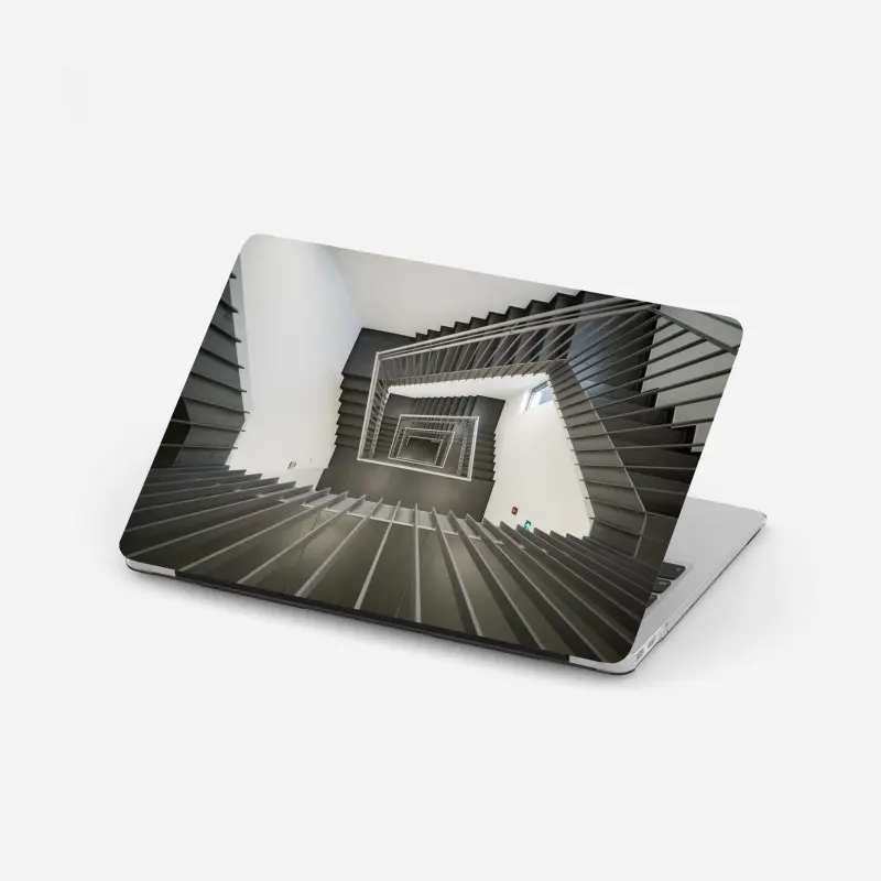 Laptop-Aufkleber geometrisches treppenhaus in perspektive