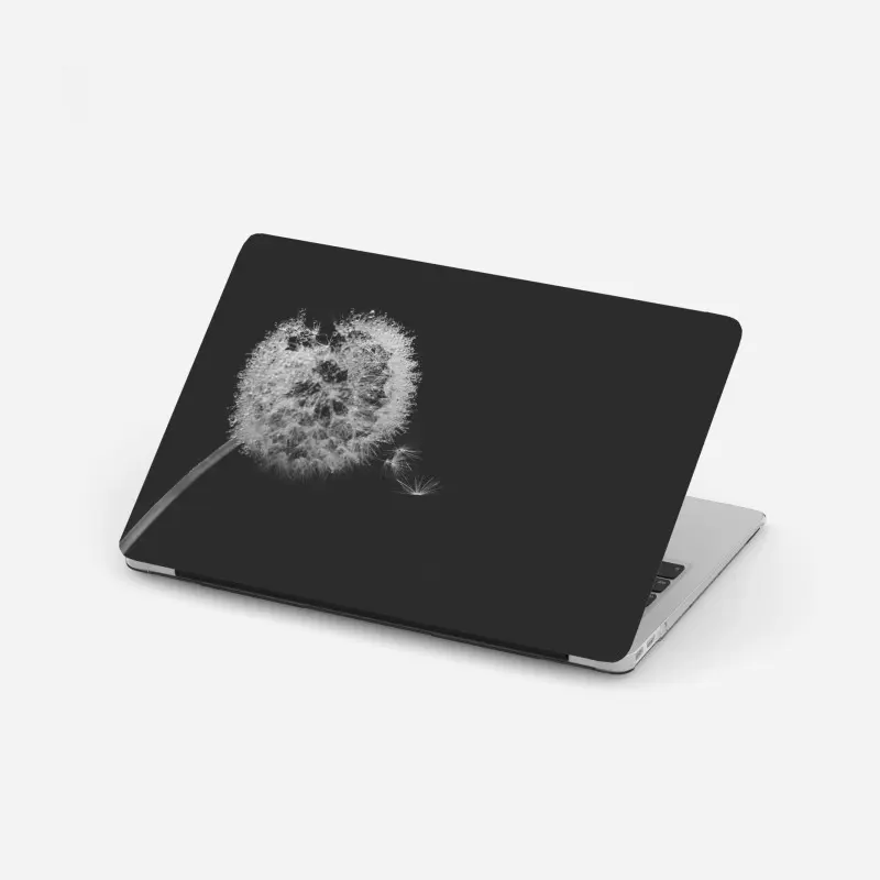 Laptop-Aufkleber zarter löwenzahn in monochrom