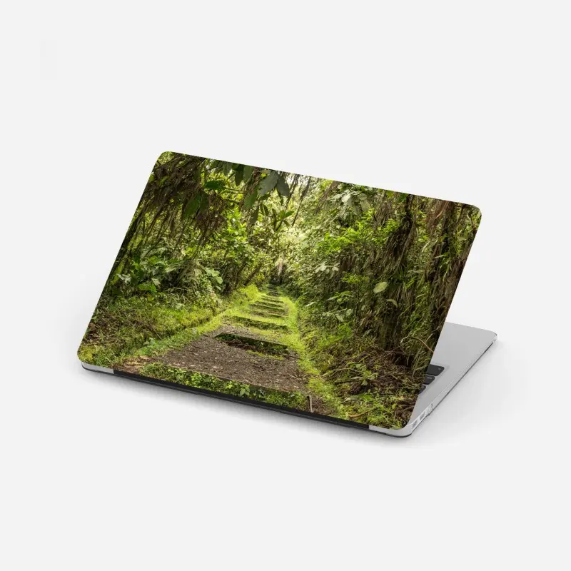 Laptop-Aufkleber pfad durch üppigen dschungel
