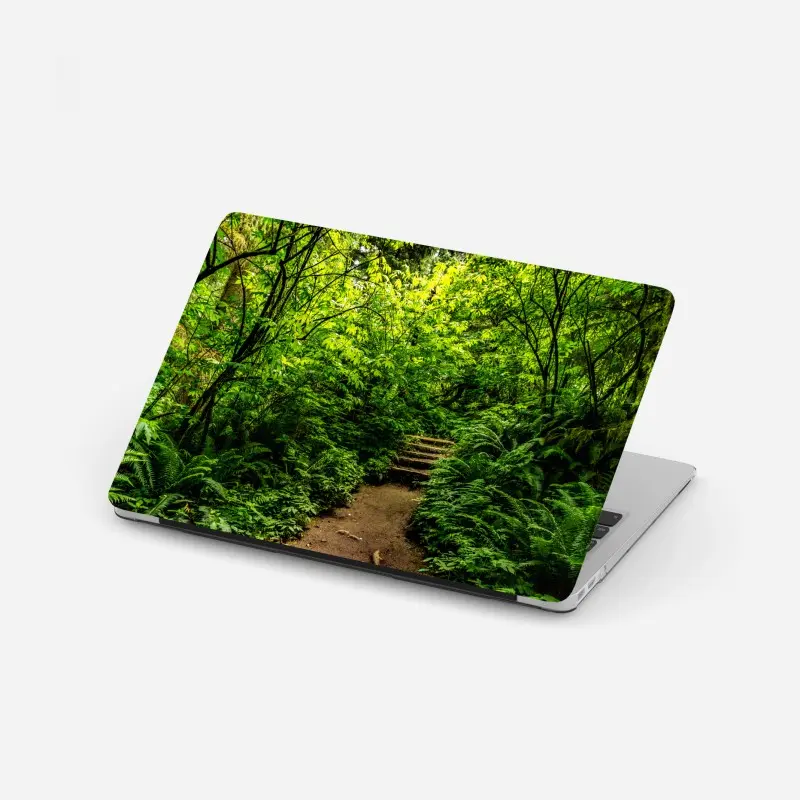 Laptop-Aufkleber üppiger waldpfad