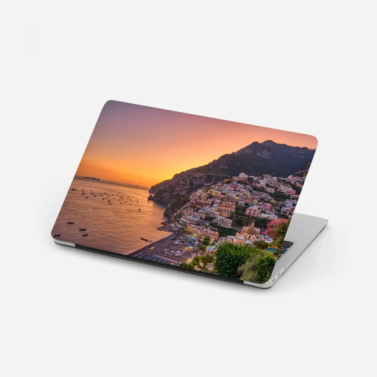 Laptop-Aufkleber sonnenuntergang über Positano, Amalfiküste – Pixers®
