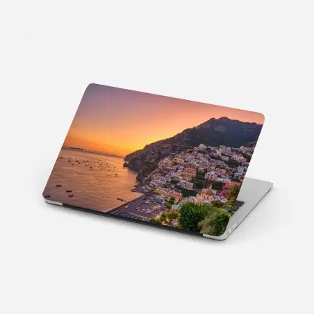 Laptop-Aufkleber sonnenuntergang über Positano, Amalfiküste – Pixers®